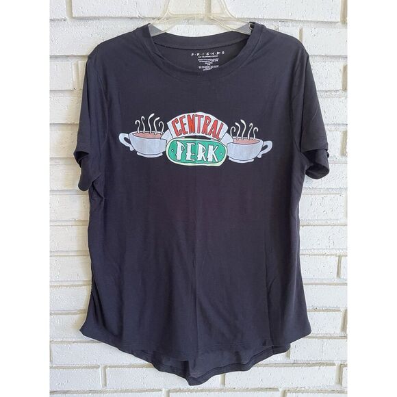 Friends Tv Show "Central Perk" Womens Black Short‎ Sleeve T-shirt Size XXL NWOT - Picture 1 of 4
